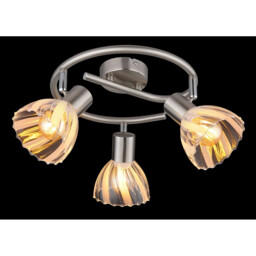 Zachery Ceiling Spotlight Clusters Nickel Matt Satined Glass Shade 3x E14 - thumbnail 5
