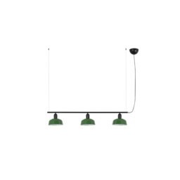 Tatawin Small Bar Pendant Ceiling Light Black, Gloss Green 3x E27