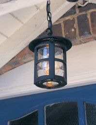 Hereford 1 Light Outdoor Ceiling Lantern Black IP43, E27 - thumbnail 3