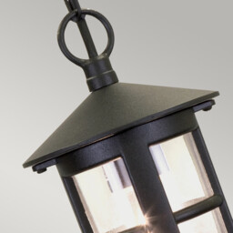Hereford 1 Light Outdoor Ceiling Lantern Black IP43, E27 - thumbnail 5