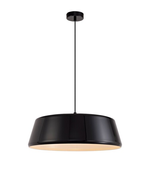 Perrysburg Single Large Ceiling Pendant, 1 Light Adjustable E27, Gloss Black, Gloss White - image 1