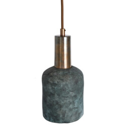 Osier Pendant Blue Earth, Antique Brass - thumbnail 3