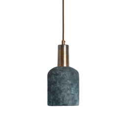 Osier Pendant Blue Earth, Antique Brass - thumbnail 1