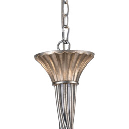 Paola Pendant 95cm Round, 8 x E14 (Max 40W), Silver Painting, Cream Shades - thumbnail 5