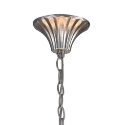 Paola Pendant 95cm Round, 8 x E14 (Max 40W), Silver Painting, Cream Shades - thumbnail 3