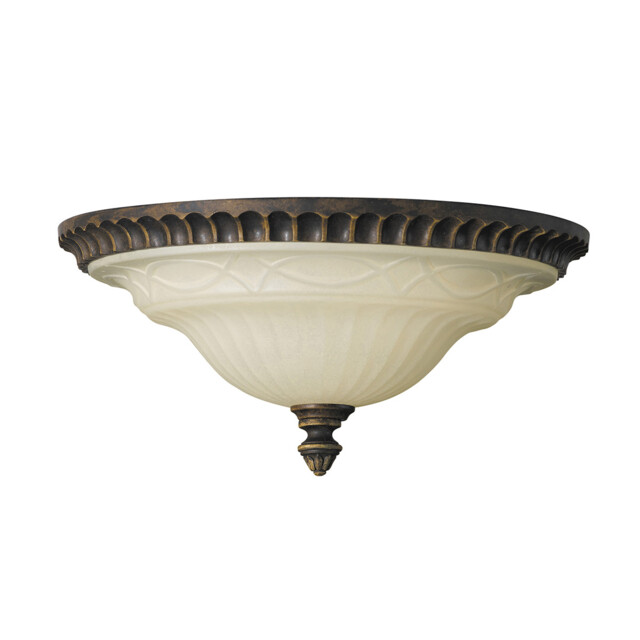 Drawing Room 2 Light Flush Ceiling Light Walnut, E27 - image 1