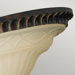 Drawing Room 2 Light Flush Ceiling Light Walnut, E27 - thumbnail 2