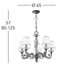 Contarini Multi Arm Chandeliers 5 Light French Gold - thumbnail 5