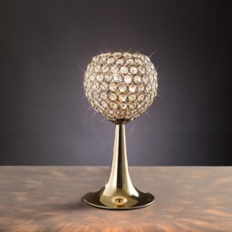 Ava Table Lamp 2 Light French Gold, Crystal - thumbnail 2