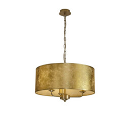 Banyan 3 Light Multi Arm Pendant With 50cm x 20cm Gold Leaf Shade Champagne Gold/Gold Leaf - thumbnail 1