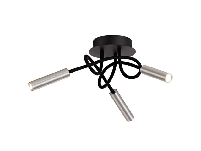 Semi Flush Ceiling, 3 Light Adjustable Arms, 3 x 5W LED Dimmable, 3000K, 930lm, Black, Aluminium - image 1