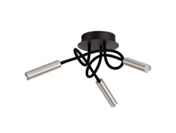 Semi Flush Ceiling, 3 Light Adjustable Arms, 3 x 5W LED Dimmable, 3000K, 930lm, Black, Aluminium - thumbnail 3