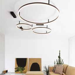 Oracle Slim Non Dim Round 50cm Integrated Led Semi Flush Light Black 3000K - thumbnail 2