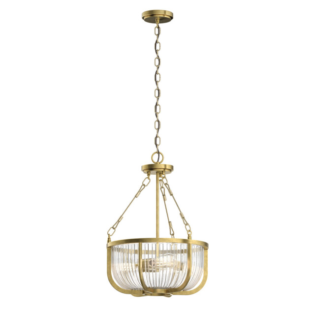 Kichler Roux Cylindrical Pendant Ceiling Light Natural Brass - image 1