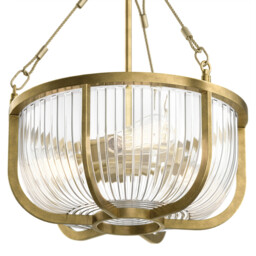 Kichler Roux Cylindrical Pendant Ceiling Light Natural Brass - thumbnail 2