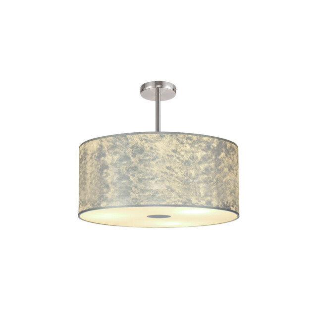 Baymont Polished Chrome 5 Light E27 Semi Flush Fixture With 60cm x 22cm Silver Leaf Shade - image 1