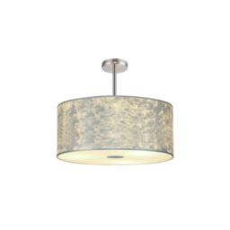 Baymont Polished Chrome 5 Light E27 Semi Flush Fixture With 60cm x 22cm Silver Leaf Shade