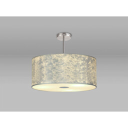 Baymont Polished Chrome 5 Light E27 Semi Flush Fixture With 60cm x 22cm Silver Leaf Shade - thumbnail 2