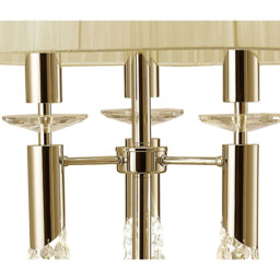 Tiffany Floor Lamp 3+3 Light E27+G9, French Gold With Cream Shade & Clear Crystal - thumbnail 5