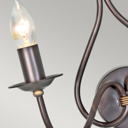 Windermere 2 Light Indoor Candle Wall Light Gold, Rust, E14 - thumbnail 3