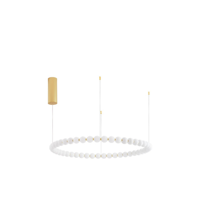 Perla Integrated LED Pendant Ceiling Light Gold Metal, Opal Glass LED 96W 8075Lm 3000K + Remote Control - image 1