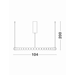 Perla Integrated LED Pendant Ceiling Light Gold Metal, Opal Glass LED 96W 8075Lm 3000K + Remote Control - thumbnail 2