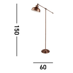 Macbeth 1 Light Floor Lamp Copper, E27 - thumbnail 3
