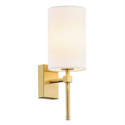 Abruzzo Wall Lamp With Shade White, Brushed Brass - thumbnail 1