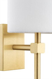 Abruzzo Wall Lamp With Shade White, Brushed Brass - thumbnail 3