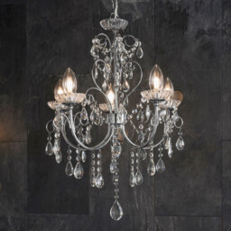 Tabitha 5 Light Bathroom Ceiling Pendant Light Chrome, Clear Crystal (K9) Glass Detail IP44, G9 - thumbnail 2