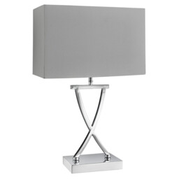 Club 1 Light Table Lamp Chrome with White Shade, E14 - thumbnail 3