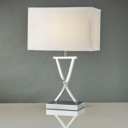 Club 1 Light Table Lamp Chrome with White Shade, E14 - thumbnail 2
