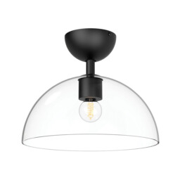 Alora Mood Jude Bowl Semi Flush Ceiling Light Contemporary Matt Black 1x E27 - thumbnail 1