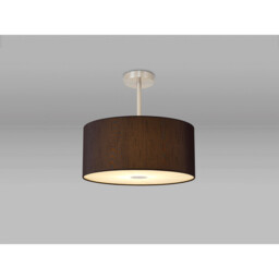 Baymont Satin Nickel E27 Semi Flush With 40cm x 18cm Faux Silk Shade, Black/White Laminate - thumbnail 2