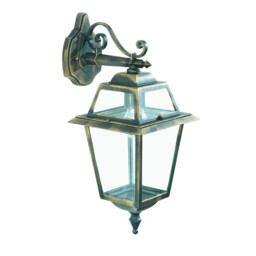New Orleans 1 Light Outdoor Lantern Black, Gold IP44, E27 - thumbnail 1