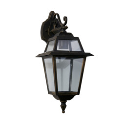 New Orleans 1 Light Outdoor Lantern Black, Gold IP44, E27 - thumbnail 2