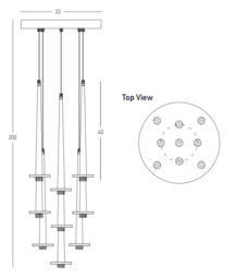 Kalofer  Cluster Pendant Ceiling Light Sandy Black - White Marble LED 3000K Dimmable - thumbnail 5