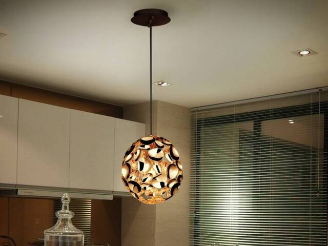 Narisa Spherical Ceiling Pendant Gold, Brown, E27 - image 1