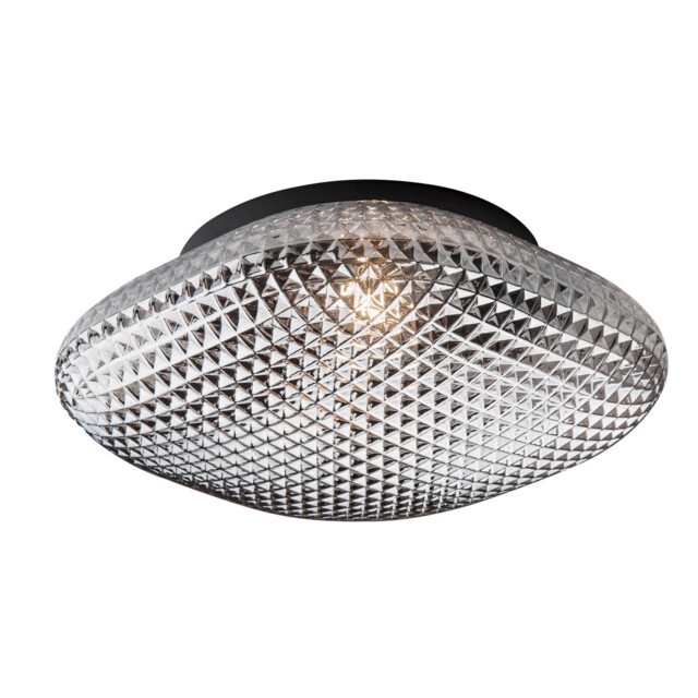 Sens Bathroom Ceiling Light Grey Glass Led E27 - image 1