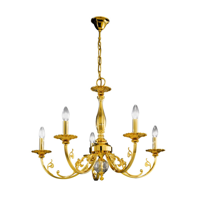 Pisani Multi Arm Chandeliers 5 Light 24 Carat Gold - image 1