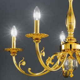 Pisani Multi Arm Chandeliers 5 Light 24 Carat Gold - thumbnail 3