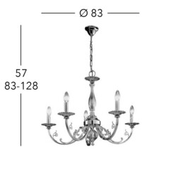 Pisani Multi Arm Chandeliers 5 Light 24 Carat Gold - thumbnail 5
