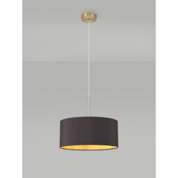 Baymont Antique Brass E27 Single Pendant With 40cm x 18cm Dual Faux Silk Shade, Midnight Black/Green Olive - thumbnail 2
