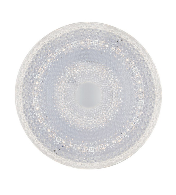 UNIKA LED Patterned Glass Flush Ceiling Light White 2400lm CCT 39cm - image 1