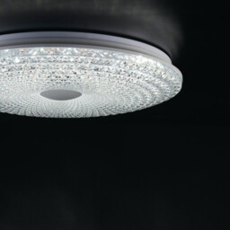 UNIKA LED Patterned Glass Flush Ceiling Light White 2400lm CCT 39cm - thumbnail 2