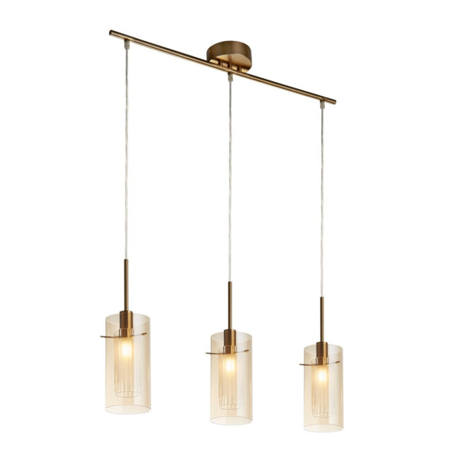 Duo III 3 Light Bar Pendant Bronze, Champagne Glass - image 1