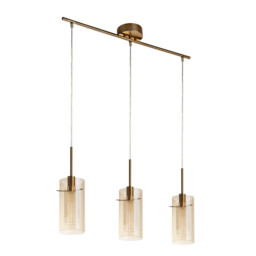 Duo III 3 Light Bar Pendant Bronze, Champagne Glass - thumbnail 2