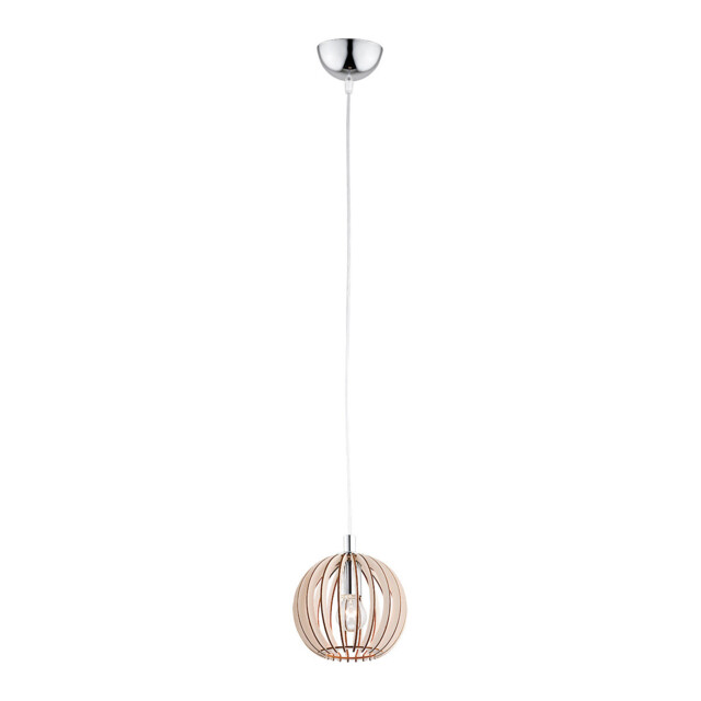 Portoryko 17cm Wire Frame Pendant Ceiling Light Light Brown, Chrome - image 1