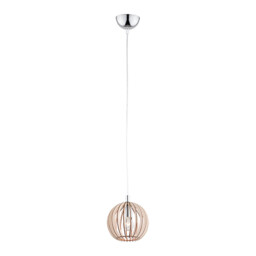 Portoryko 17cm Wire Frame Pendant Ceiling Light Light Brown, Chrome