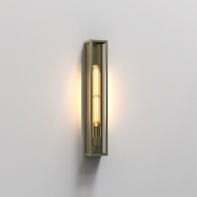 Harvard Outdoor Flush Wall Light Natural Brass IP44, E27